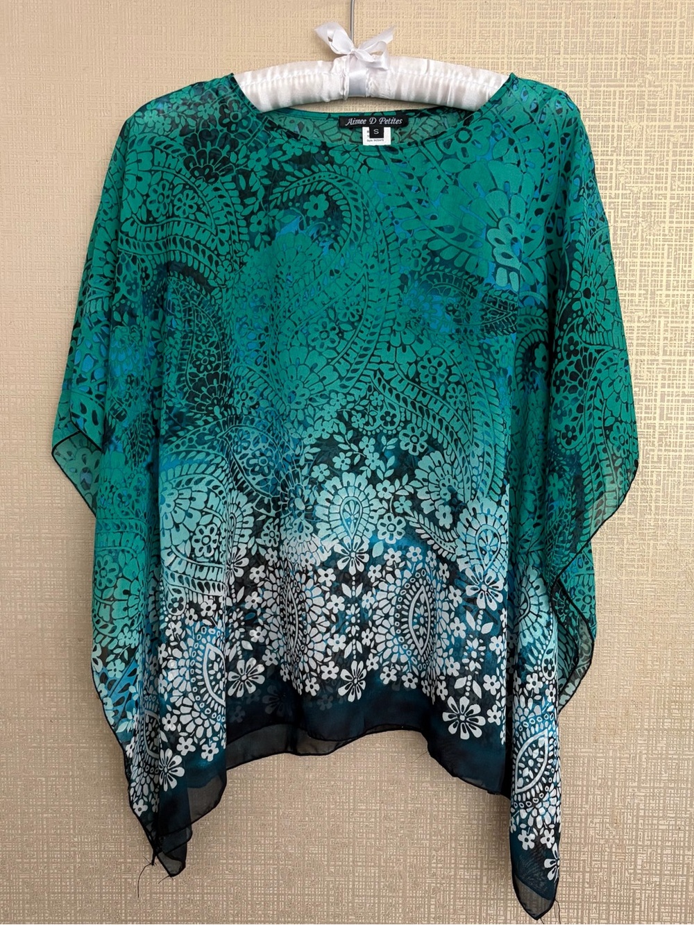 Flowy Teal Paisley & Floral Tunic Top